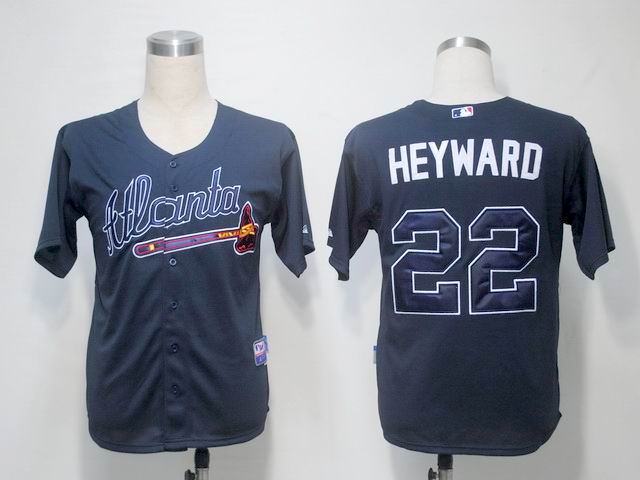 Atlanta Braves Jason Heyward Dark 22 Blue men baseball mlb jerseys