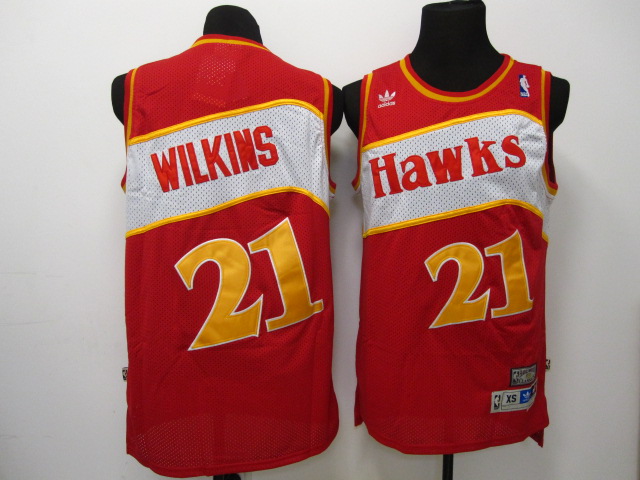 Atlanta Hawks 21 WILKINS red nba jersey