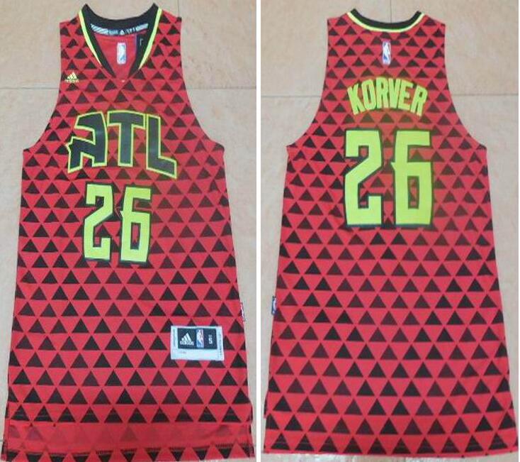 Atlanta Hawks 26 Kyle Korver 2015-16 Season red New Swingman men nba basketball jerseys