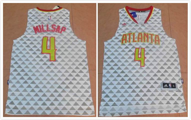 Atlanta Hawks 4 Paul Millsap white Stitched men NBA Basketball Jersey