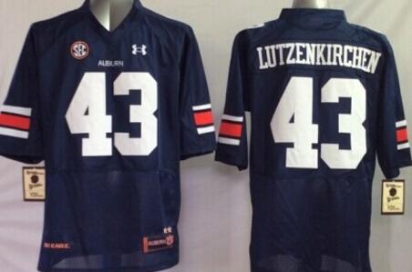 Auburn Tigers Blue 43 Philip Lutzenkirchen blue men College ncaa Football Jerseys