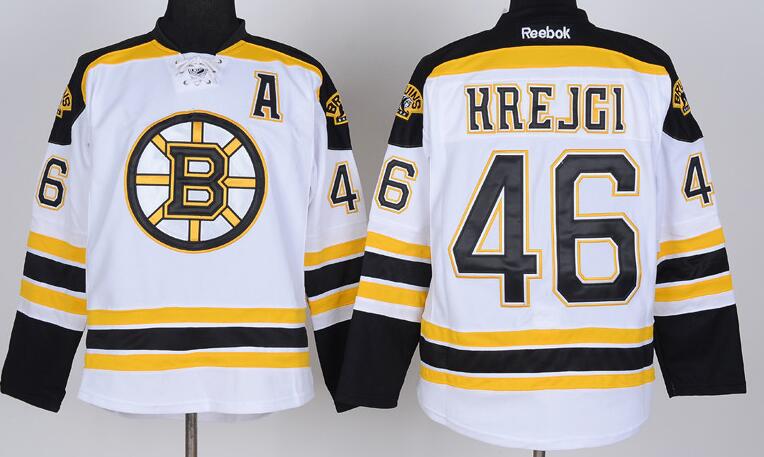 BOSTON BRUINS 46 KREJCI white men ice hockey nhl jerseys