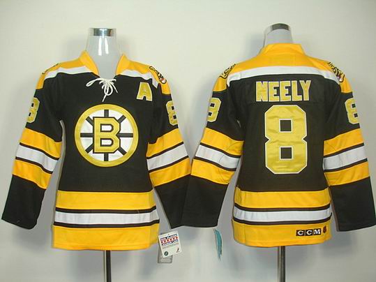Boston Bruins #8 Cam Neely Black NHL Women Jerseys A Patch