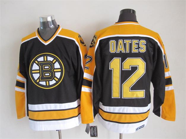 Boston Bruins 12 Adam Oates Black yellow CCM men ice hockey nhl jerseys