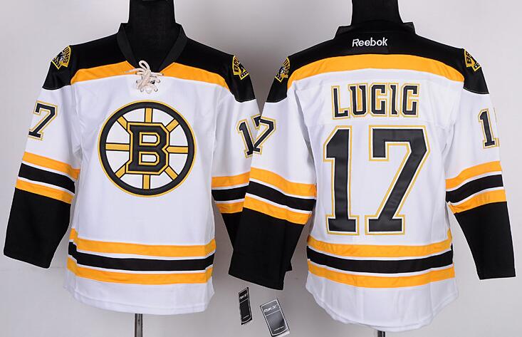 Boston Bruins 17 Milan Lucic  White men ice hockey nhl jerseys