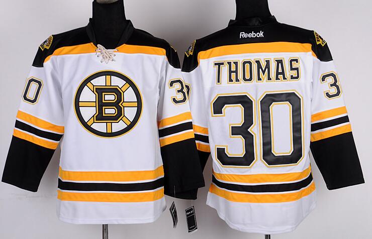 Boston Bruins 30 THOMAS white men ice hockey nhl jerseys