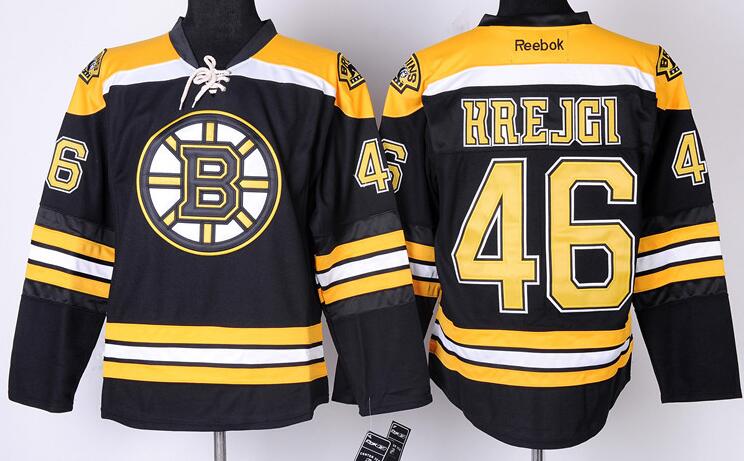 Boston Bruins 46 David Krejci Black nhl hockey jersey