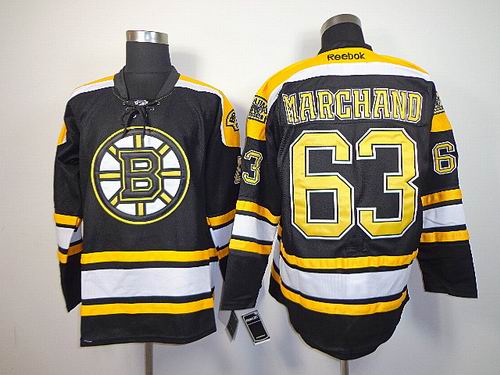 Boston Bruins 63  Brad Marchand Black men ice hockey nhl jerseys
