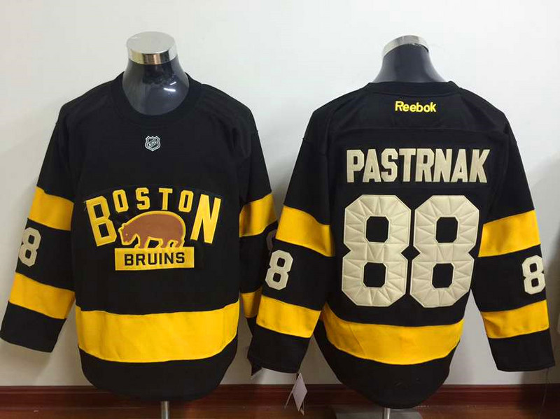 Custom Boston Bruins 88 David Pastrnak Black men ice hockey nhl jerseys