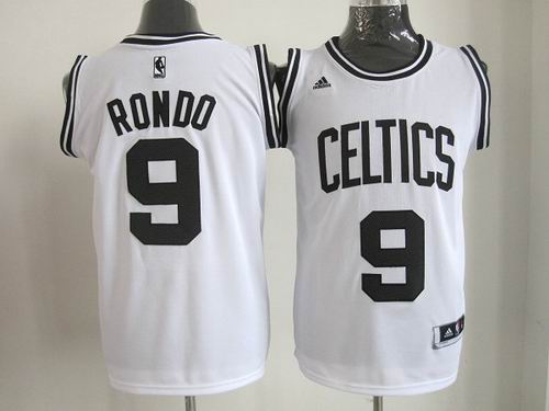 Boston Celtics 9 Rajon Rondo White Black Adidas men NBA basketball Jerseys