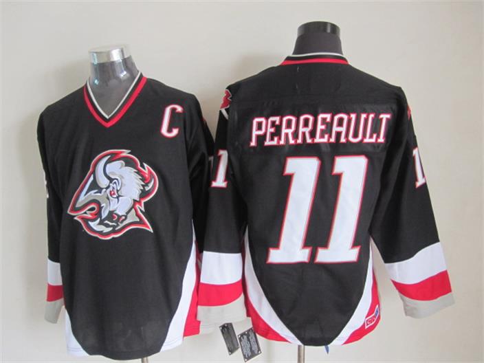 Buffalo Sabres 11 Gilbert Perreault black C patch men ice hockey nhl jerseys