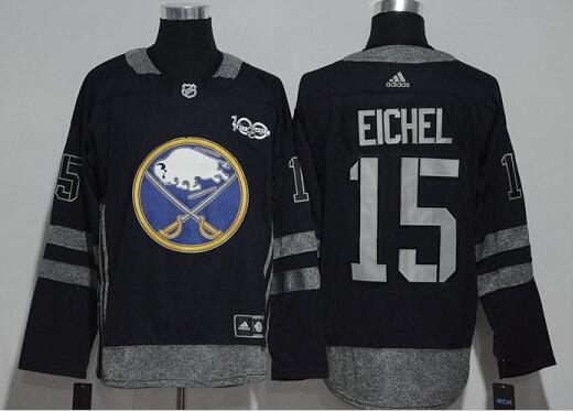 Buffalo Sabres 15 Jack Eichel hockey men 100th NHL Jersey