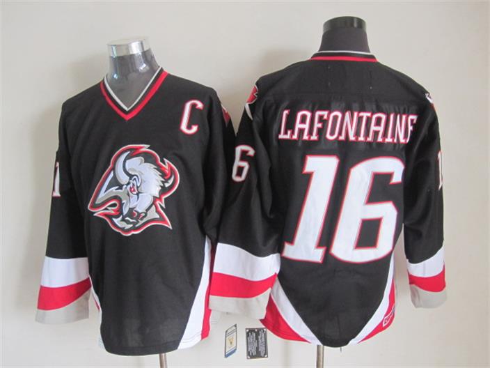 Buffalo Sabres 16 Pat Lafontaine black CCM men ice hockey nhl jerseys patch