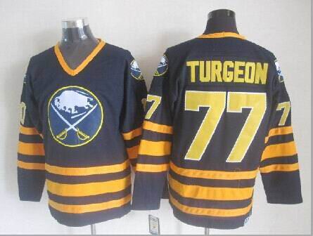 Buffalo Sabres 77 Pierre Turgeon Dark Blue Throwback men ice hockey nhl jerseys