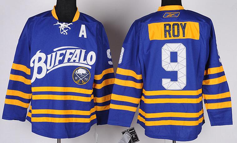 Buffalo Sabres 9 Derek Roy blue men ice hockey nhl jerseys
