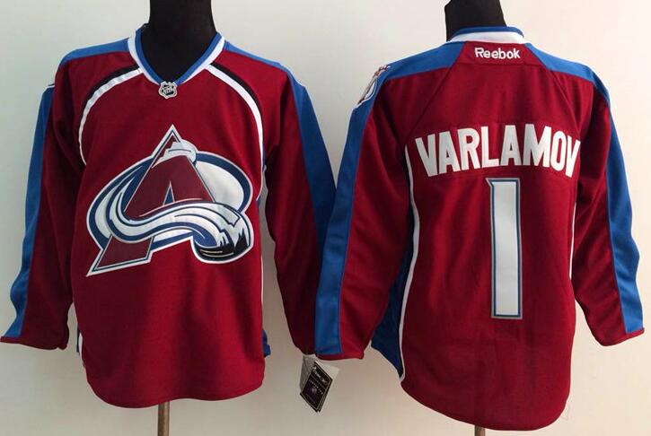 COLORADO AVALANCHE 1 Semyon Varlamov red men nhl ice hockey jerseys