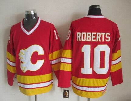 Calgary Flames 10 Gary Roberts Red Third Throwback CCM men hockey nhl Jerseys