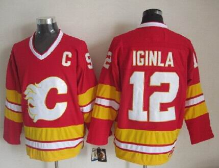Calgary Flames 12 Jarome Iginla red men hockey nhl jerseys