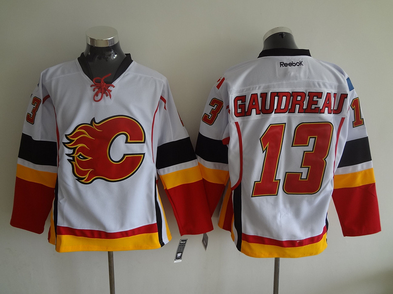 Calgary Flames 13 Johnny Gaudreau white Ice hockey nhl jerseys