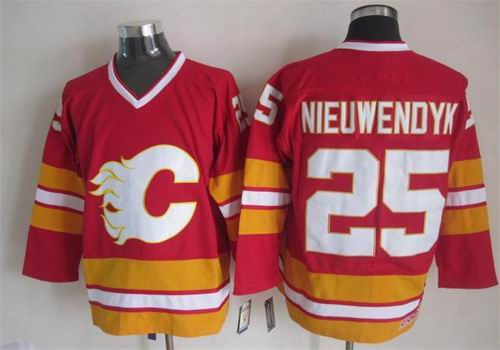 Calgary Flames 25 Joe Nieuwendyk Red Third Throwback CCM men hockey nhl Jersey