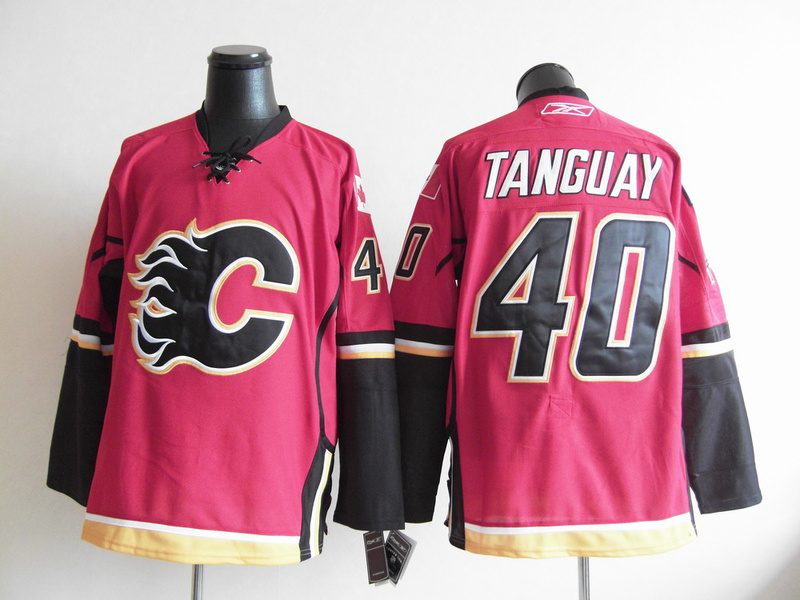 Calgary Flames 40 TANGUAY Red men hockey nhl Jersey