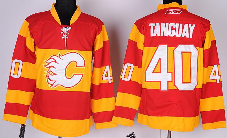 Calgary Flames 40 TANGUAY Red men hockey nhl Jerseys