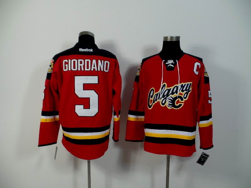 Calgary Flames 5 Mark Giordano red men nhl Hockey jersey