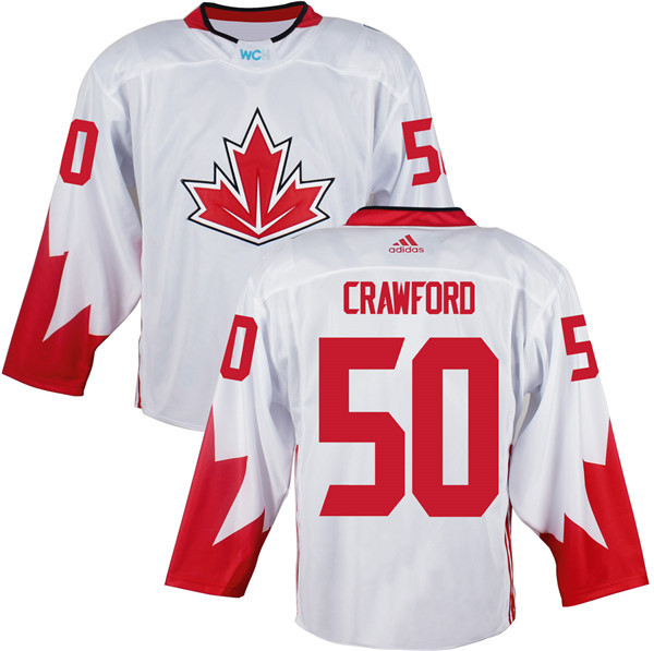 Canada World Cup 50 Corey Crawford white men nhl hockey jerseys 20016