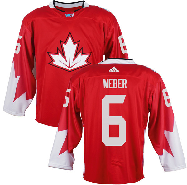 Canada World Cup 6 Weber red men nhl hockey jerseys 2016