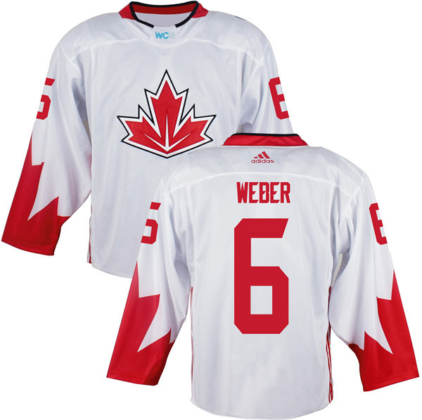 Canada World Cup 6 Weber white men nhl hockey jerseys 2016