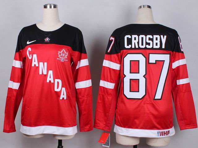 Canada team Sidney Crosby 87 red black women NHL hockey jerseys 100th