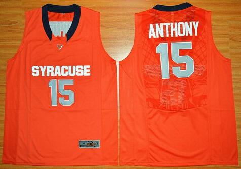 Carmelo Anthony Syracuse University #15 Basketball Orange Jersey