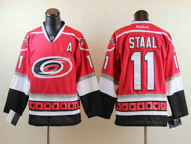 Carolina Hurricanes #11 Jordan Staal Red men nhl ice hockey jerseys