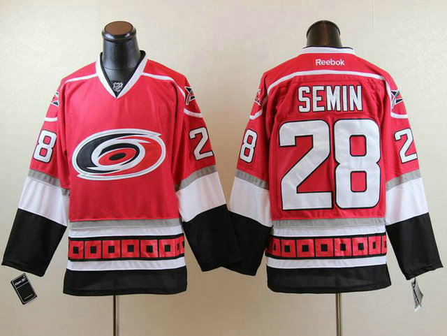 Carolina Hurricanes #28 Alexander Semin Red men nhl ice hockey jerseys