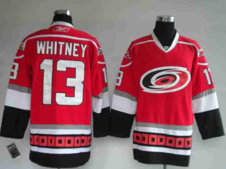 Carolina Hurricanes WHITNEY 13 red men nhl ice hockey jerseys