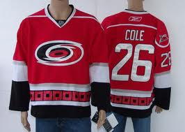 Carolina Hurricanes cole 26 red men nhl ice hockey jerseys
