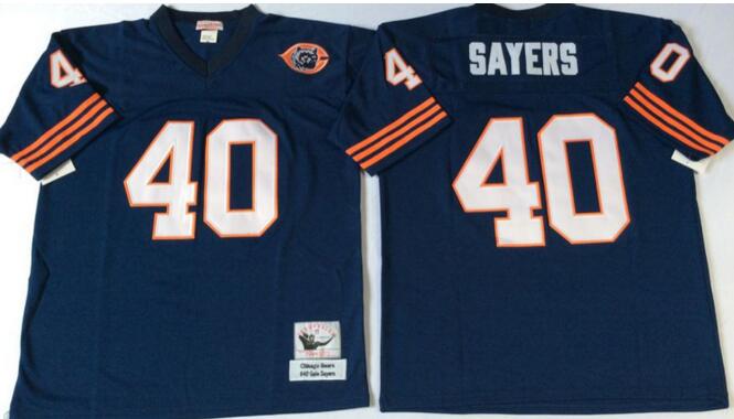 Chicago Bears 40 Gale Sayers blue Throwback football Jersey