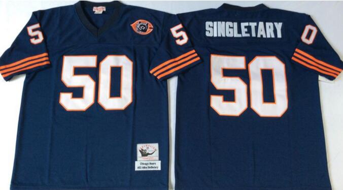 Chicago Bears 50 Mike Singletary Throwback Blue football jersey