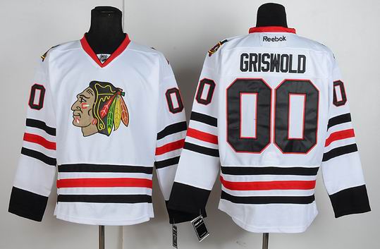 Chicago Blackhawks 00 GRISWOLD white nhl Jersey