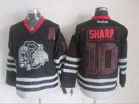 Chicago Blackhawks 10 SHARP Reebok  black ice nhl Jersey