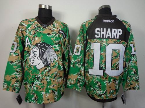 Chicago Blackhawks 10 SHARP camo Green nhl Jersey