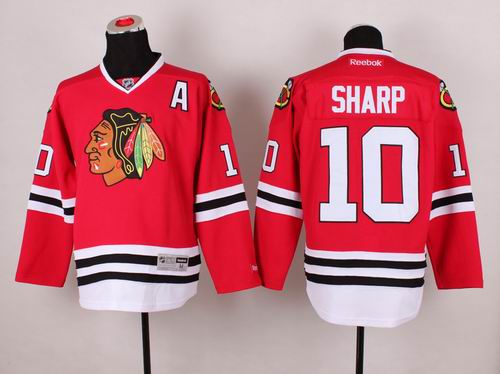 Chicago Blackhawks 10 SHARP red Reebok nhl Jersey