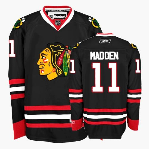 Chicago Blackhawks 11 John Madden Black nhl men hockey Jerseys