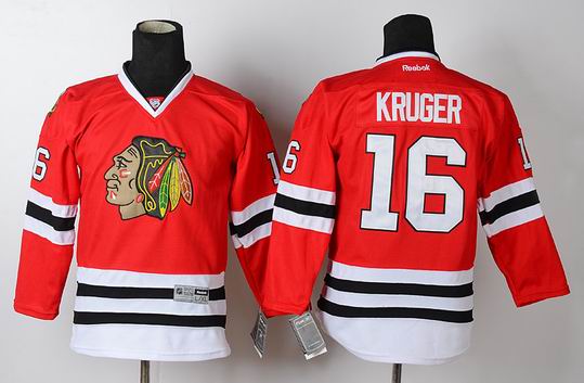 Chicago Blackhawks 16 KRUGER  Red NHL men Jerseys