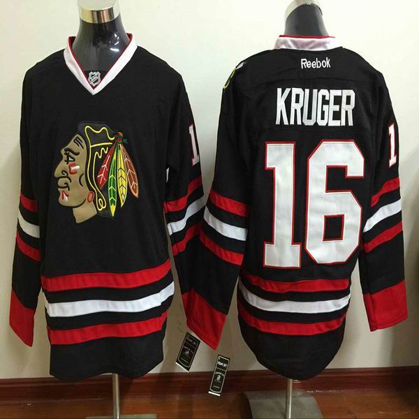 Chicago Blackhawks 16 Marcus Kruger men black nhl jerseys
