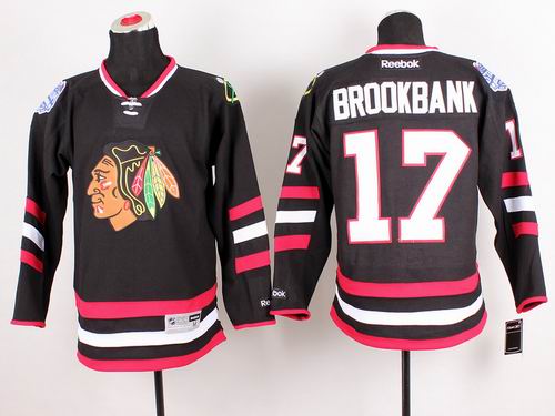 Chicago Blackhawks 17 BROOKBANK black Reebok  nhl Jersey