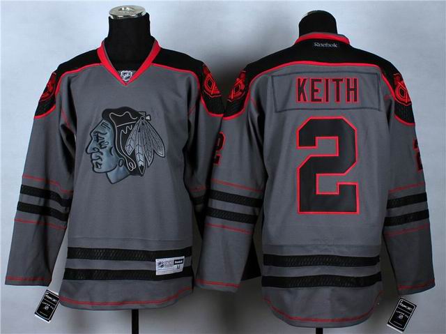 Chicago Blackhawks 2 Duncan Keith  Gray Ice Hockey Jerseys