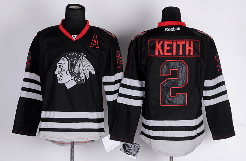 Chicago Blackhawks 2 Duncan Keith Black men ice hockey nhl jerseys