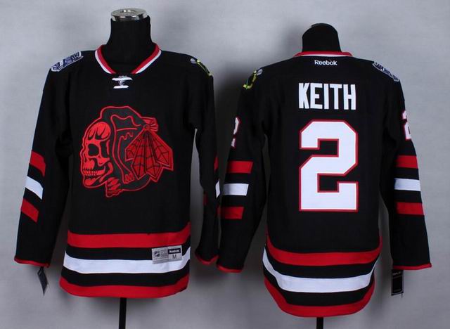 Chicago Blackhawks 2 Duncan Keith black Ice hockey men jersey