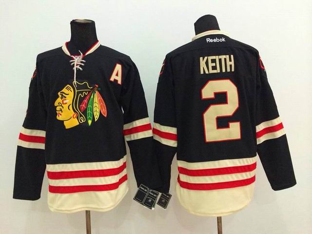 Chicago Blackhawks 2 Duncan Keith black Reebok Ice hockey Jersey A patch